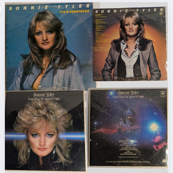 Vintage Bonnie Tyler Vinyl Record Collection Speed Of Night/Heartache - Picture 1 of 5